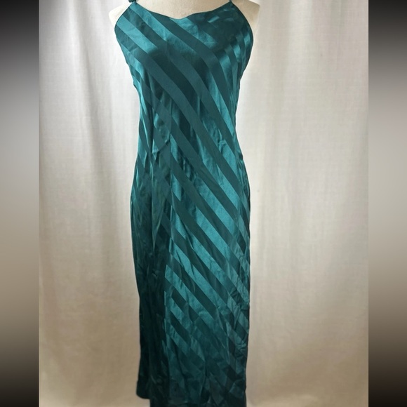 slim fit dress slacks Vintage Darling Embroidered Green Slip Dress